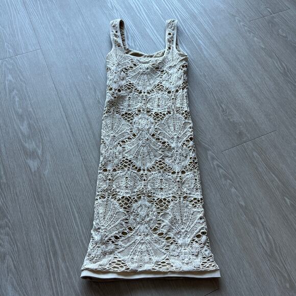 Intimately Free People Medallion Crochet Bodycon Dress XS Tiny Size - Picture 3 of 14